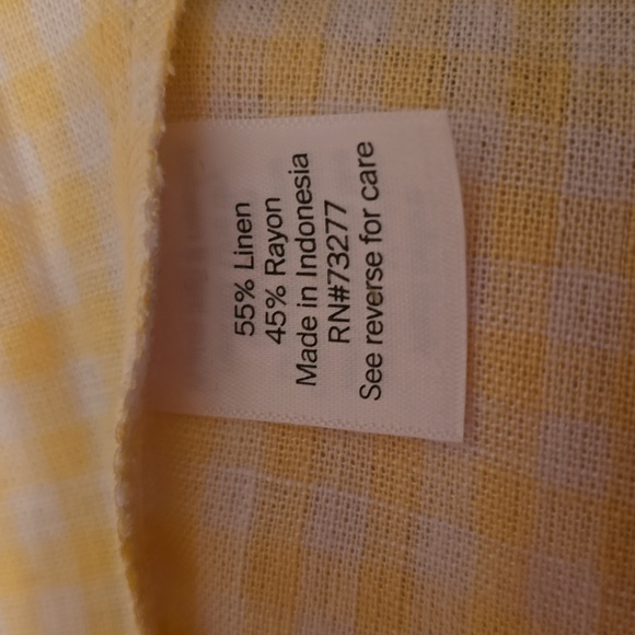 CROFT & BARROW WOMENS PLUS YELOW & WHITE GINGHAM TOP RUFFLED SLEEVES SIZE XXL - Picture 9 of 16